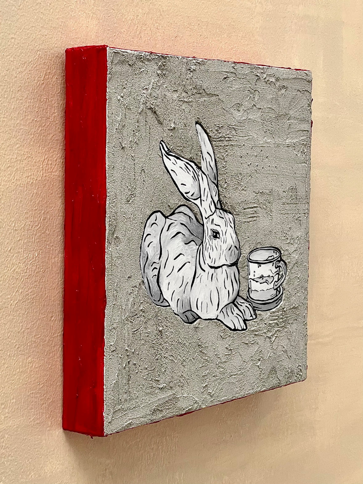 Coffee brake with a Dürer inspired rabbit statue